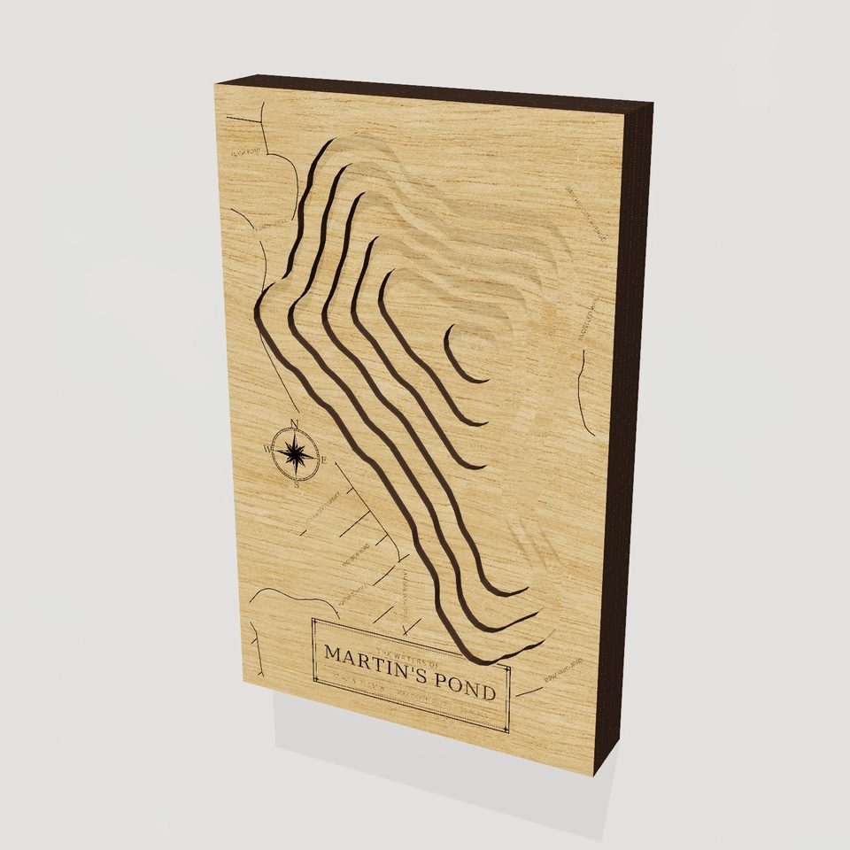 Martin's Pond 3D wood map, hero view