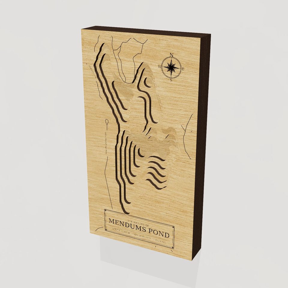 Mendums Pond 3D wood map, hero view