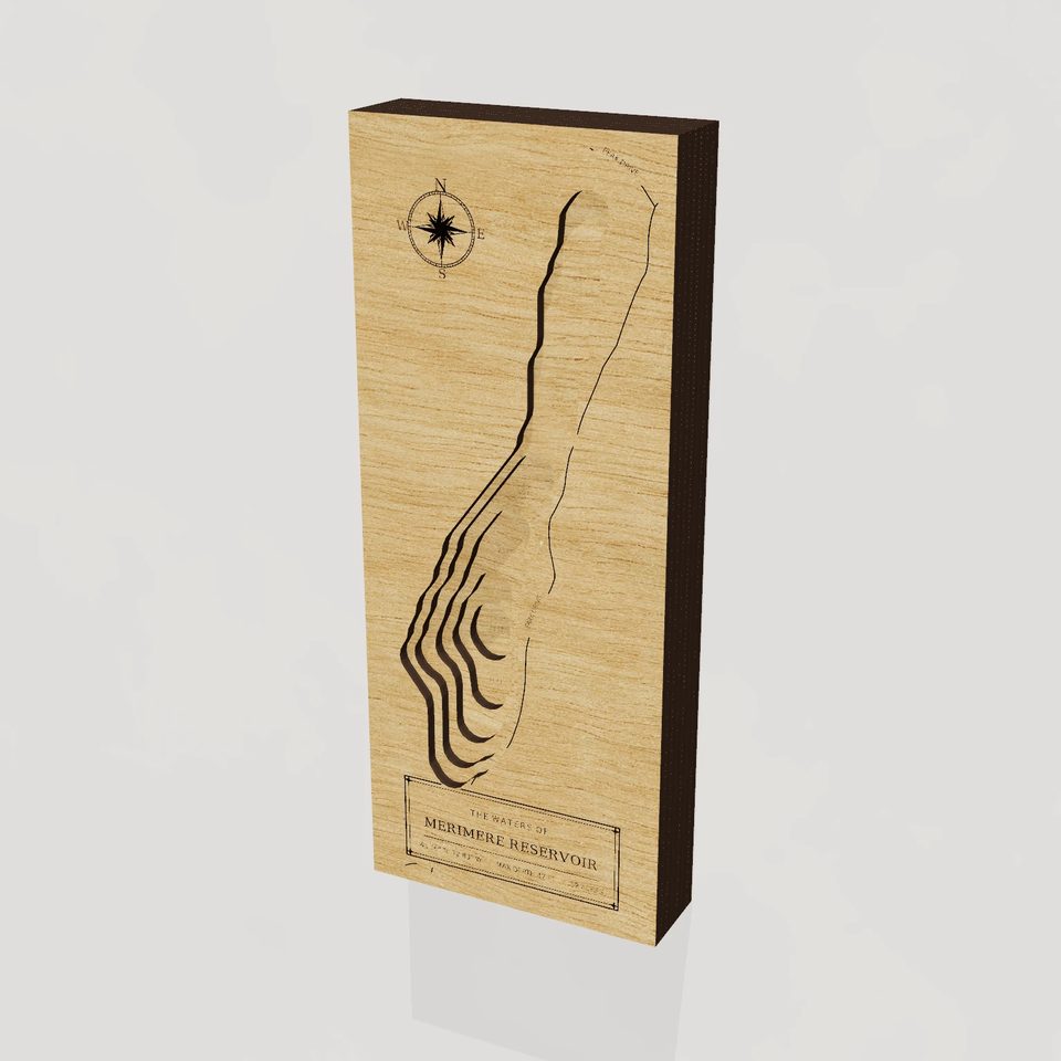 Merimere Reservoir 3D wood map, hero view