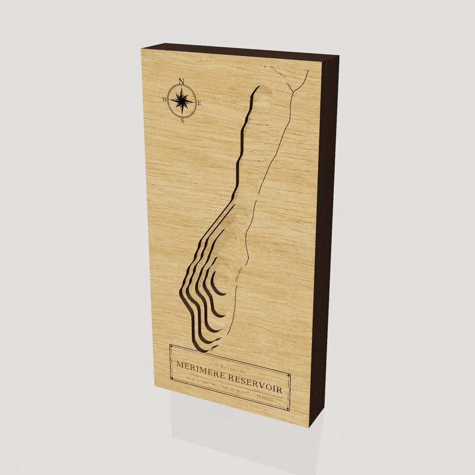 Merimere Reservoir 3D wood map, hero view