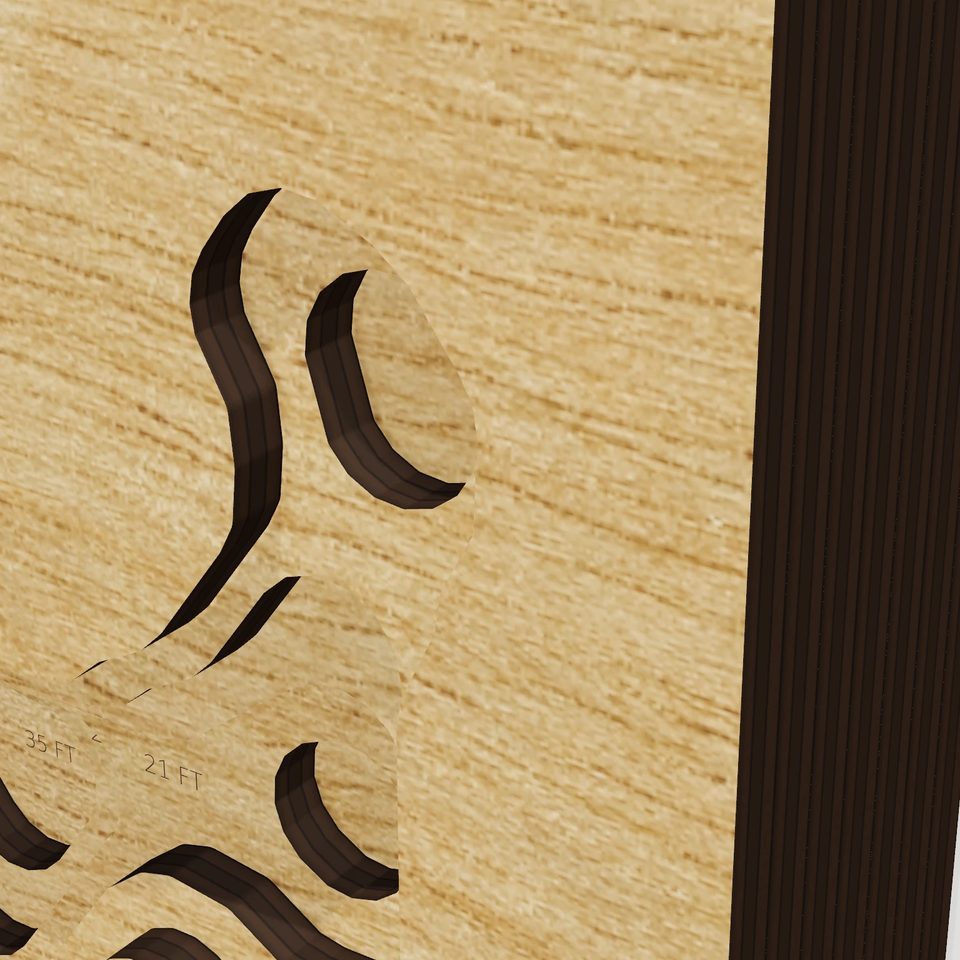 Middle Reservoir 3D wood map, detail view