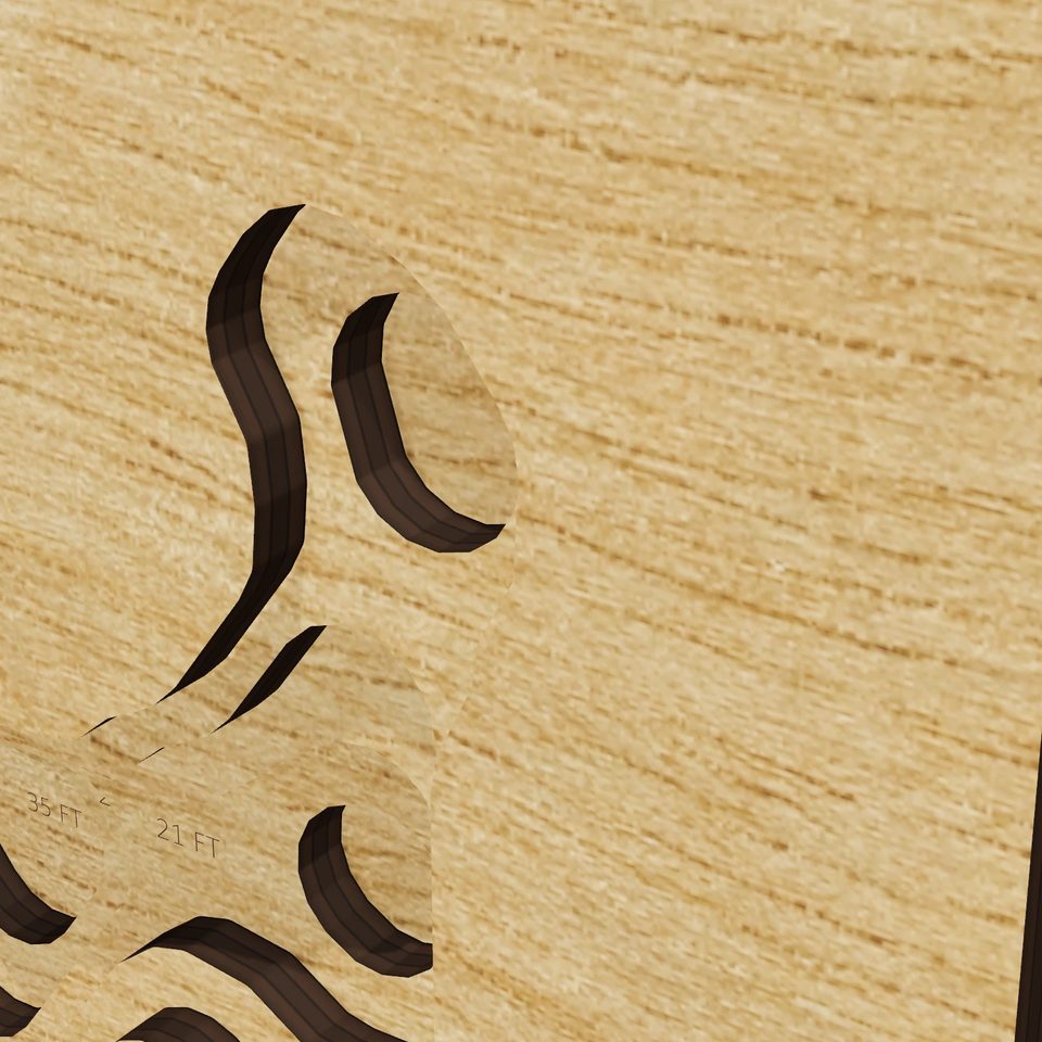 Middle Reservoir 3D wood map, detail view