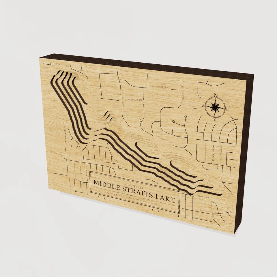 Middle Straits Lake 3D wood map, hero view