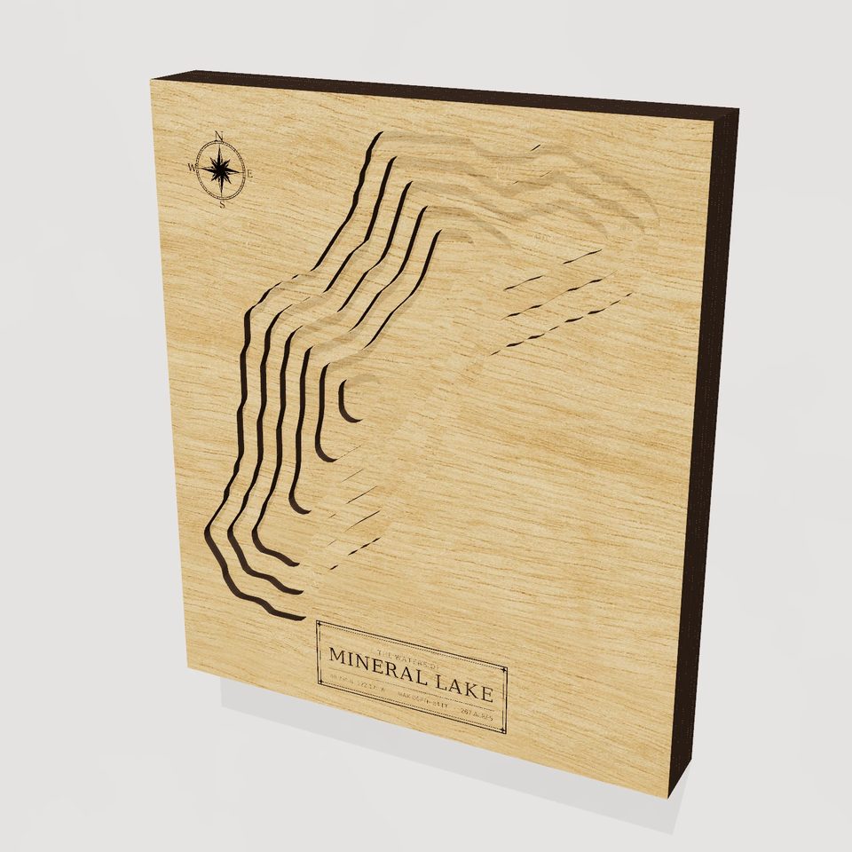 Mineral Lake 3D wood map, hero view