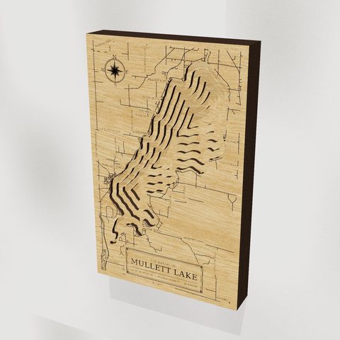 Mullett Lake wood depth map