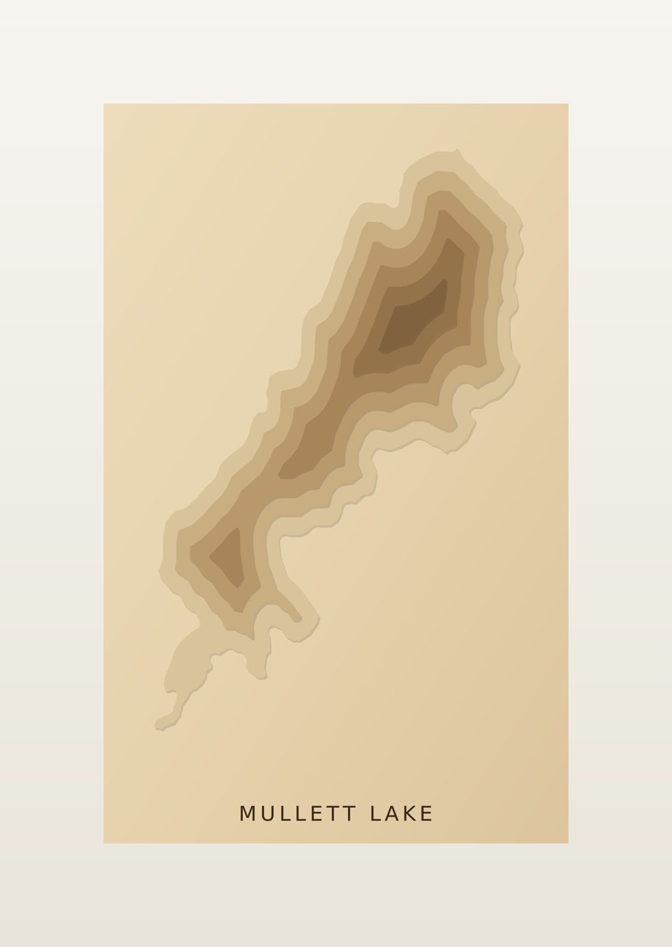 Mullett Lake 3D wood map, preview view