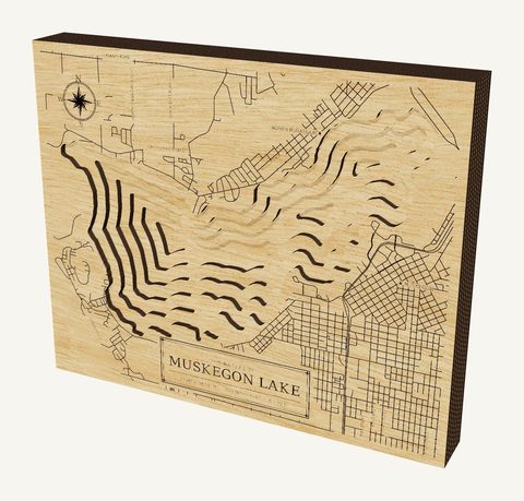 Muskegon Lake wood map