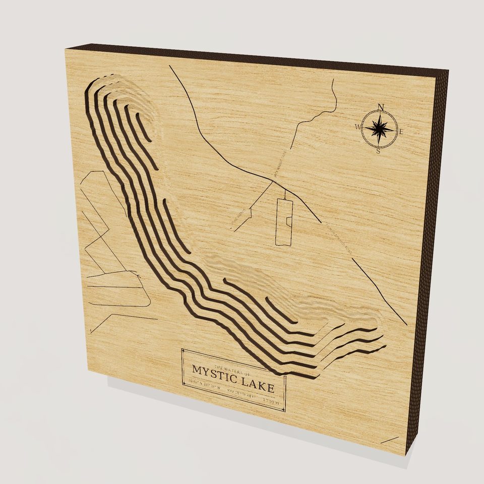 Mystic Lake 3D wood map, hero view
