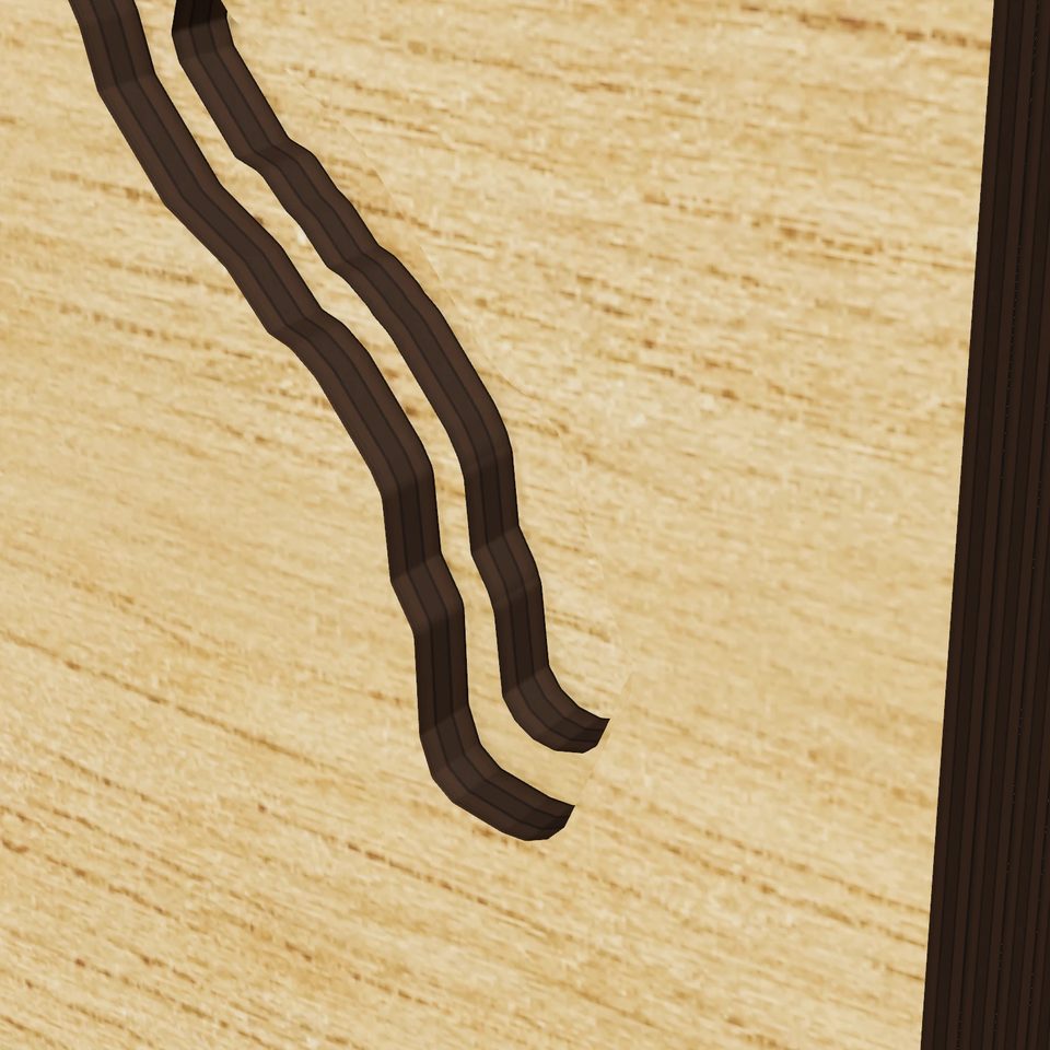 New Gillespie Lake 3D wood map, detail view
