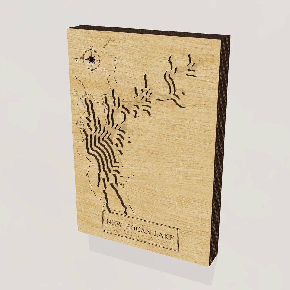 New Hogan Lake 3D wood map, hero view