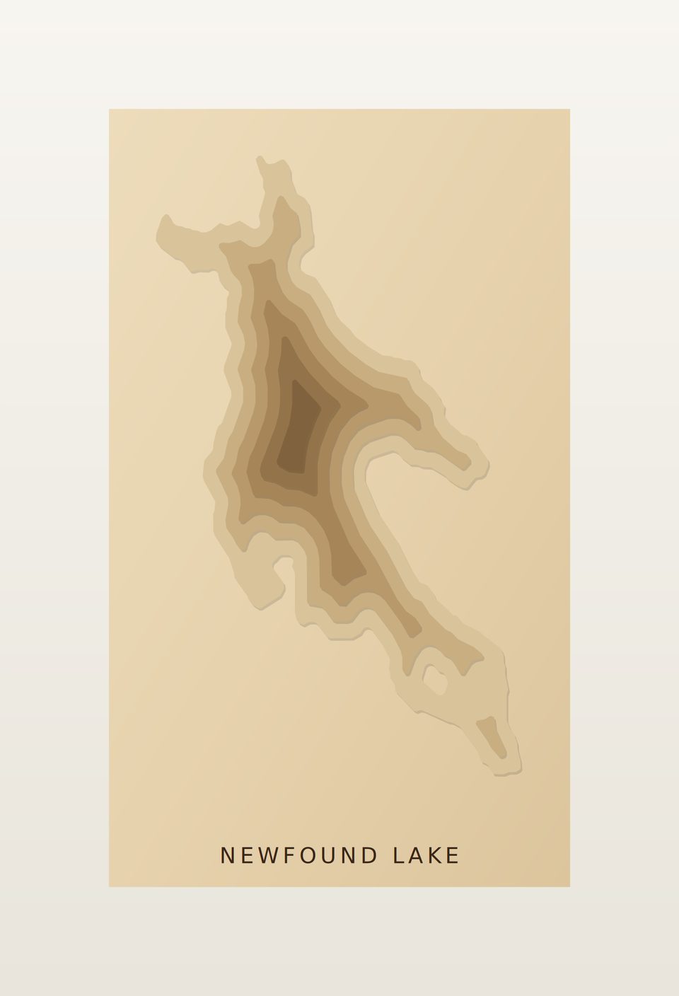 Newfound Lake 3D wood map, preview view