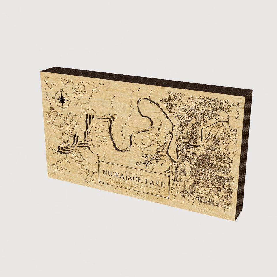 Nickajack Lake 3D wood map, hero view