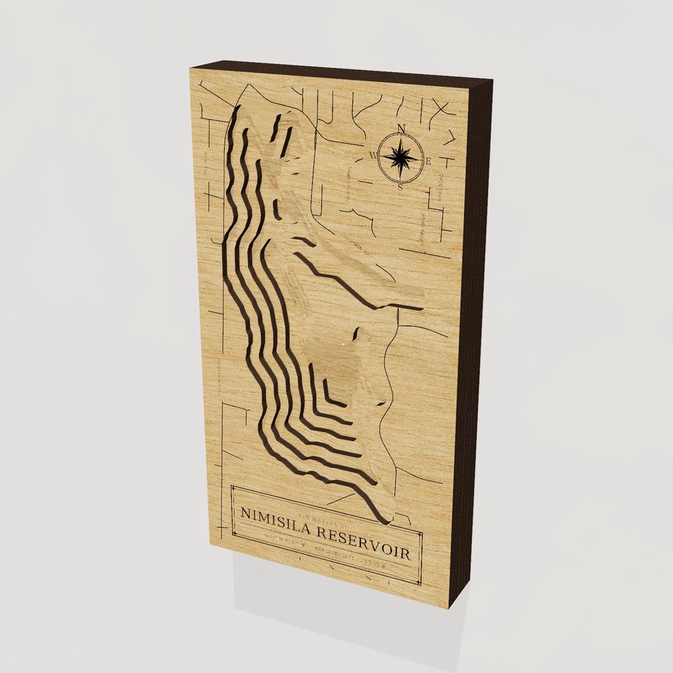 Nimisila Reservoir 3D wood map, hero view