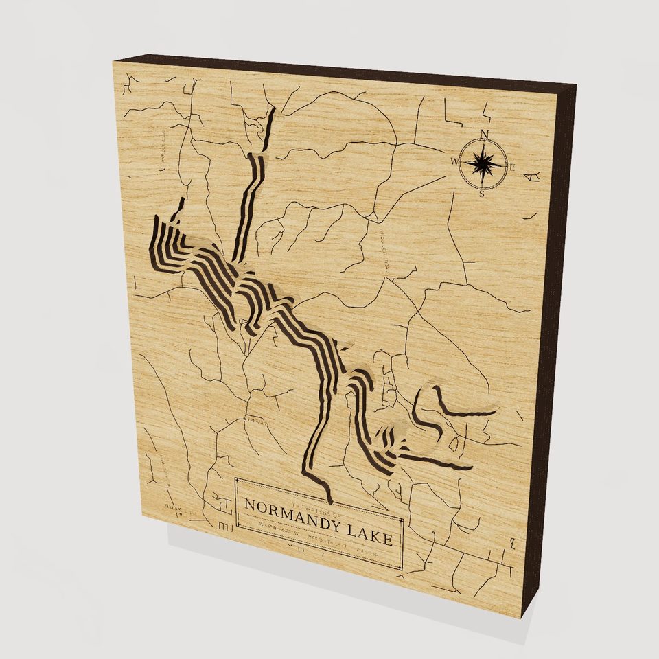 Normandy Lake 3D wood map, hero view