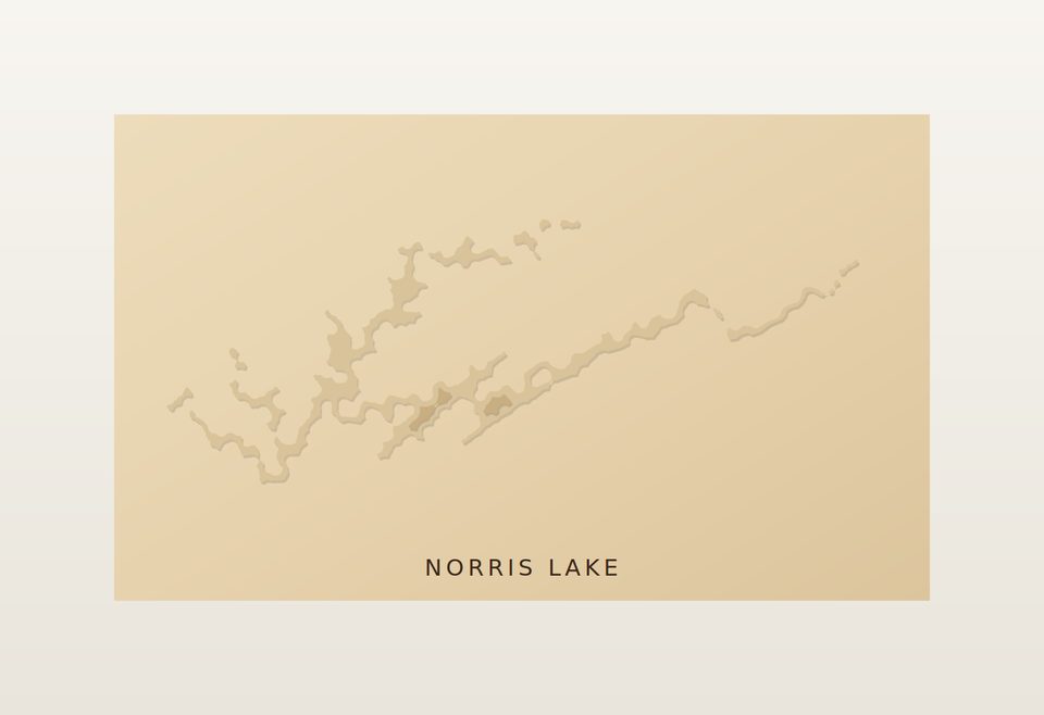 Norris Lake 3D wood map, preview view