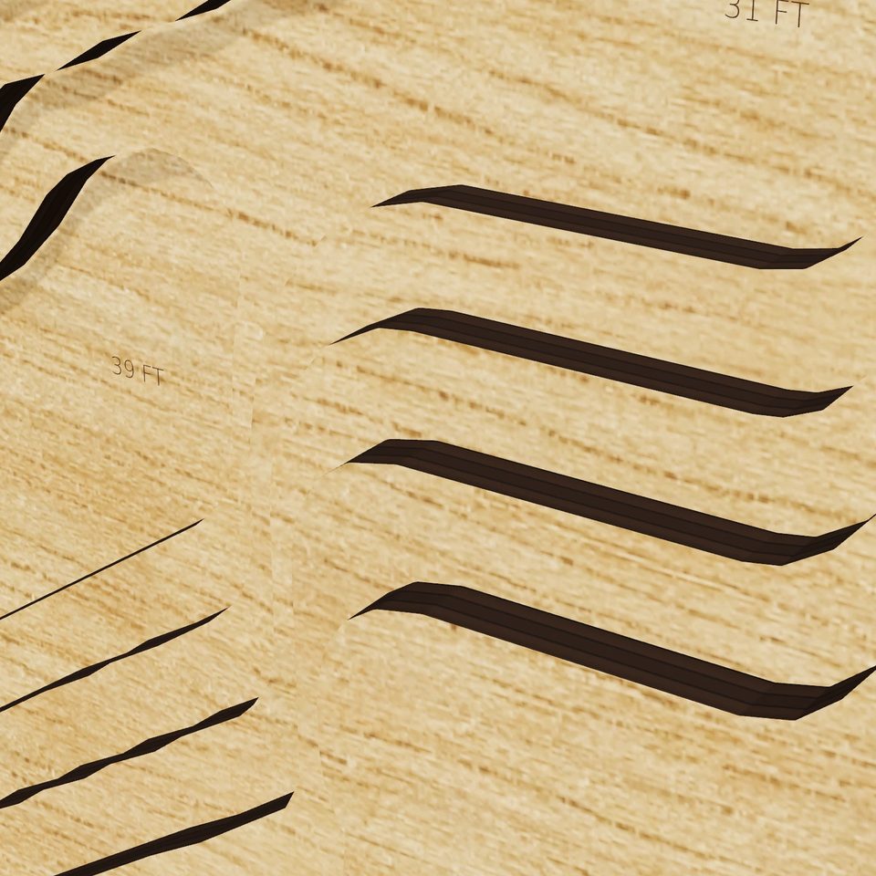 North Spectacle Pond 3D wood map, detail view