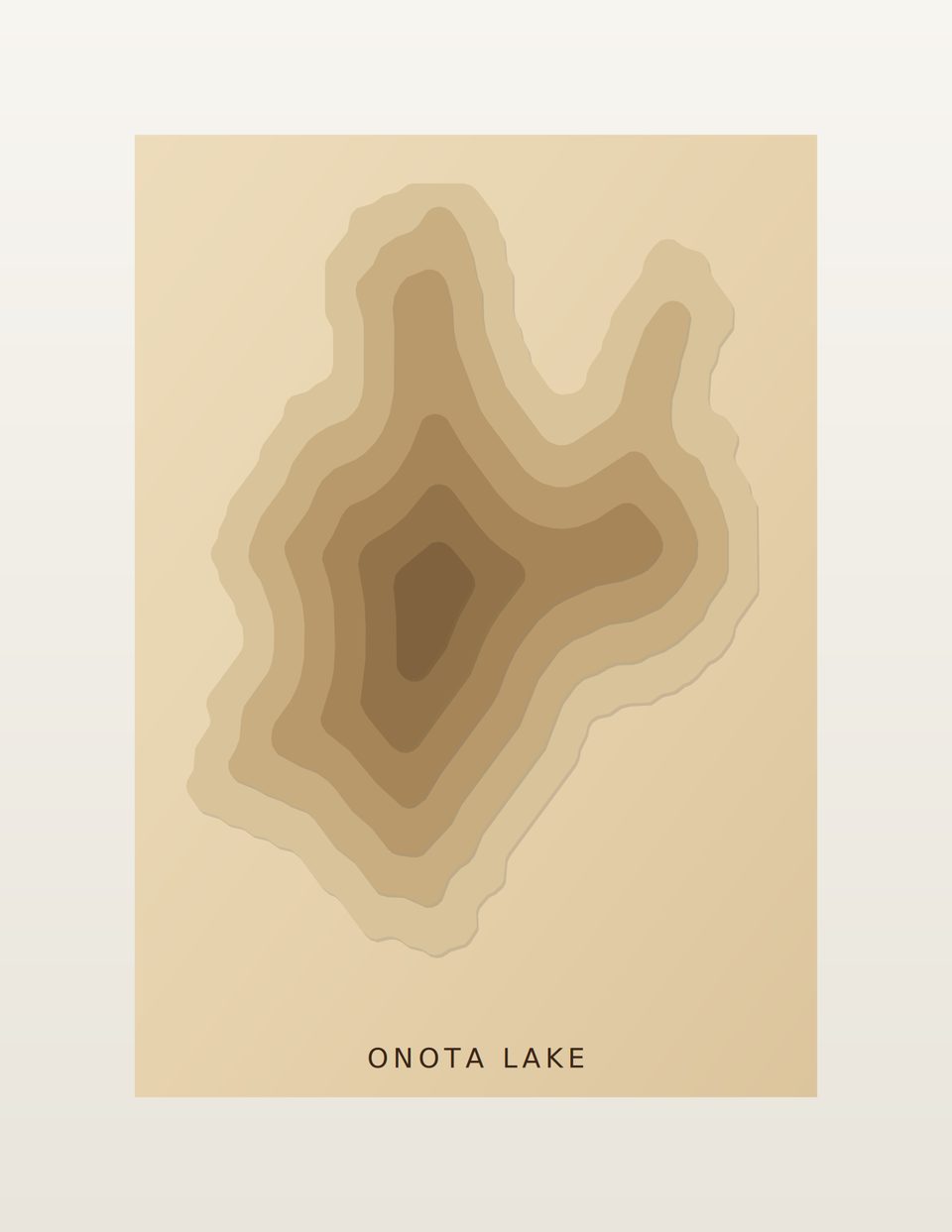 Onota Lake 3D wood map, preview view