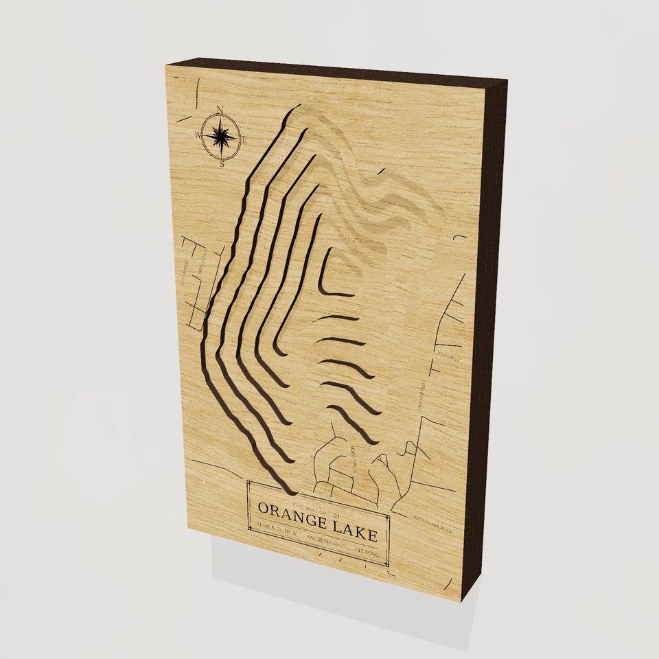 Orange Lake 3D wood map, hero view