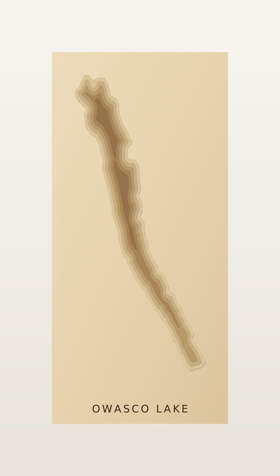 Owasco Lake 3D wood map, preview view