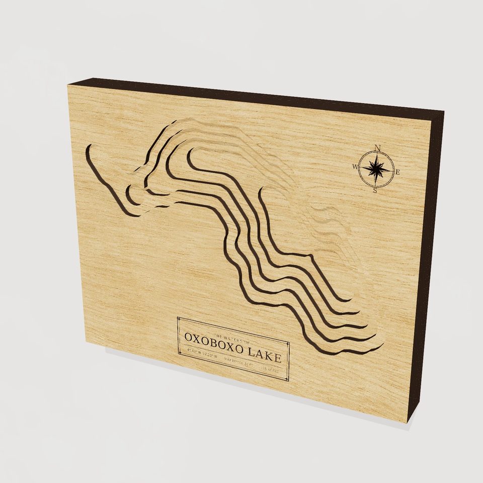 Oxoboxo Lake 3D wood map, hero view