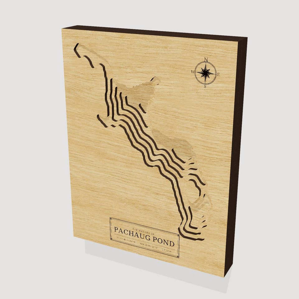 Pachaug Pond 3D wood map, hero view