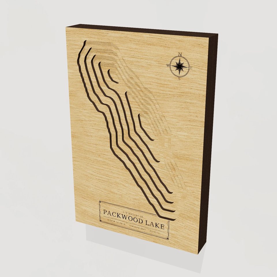 Packwood Lake 3D wood map, hero view