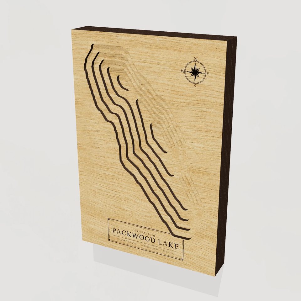Packwood Lake 3D wood map, hero view
