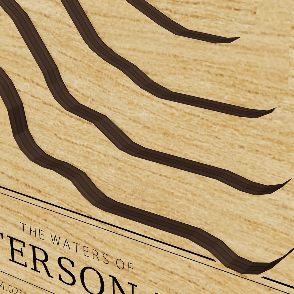 Patterson Lake 3D wood map, detail view