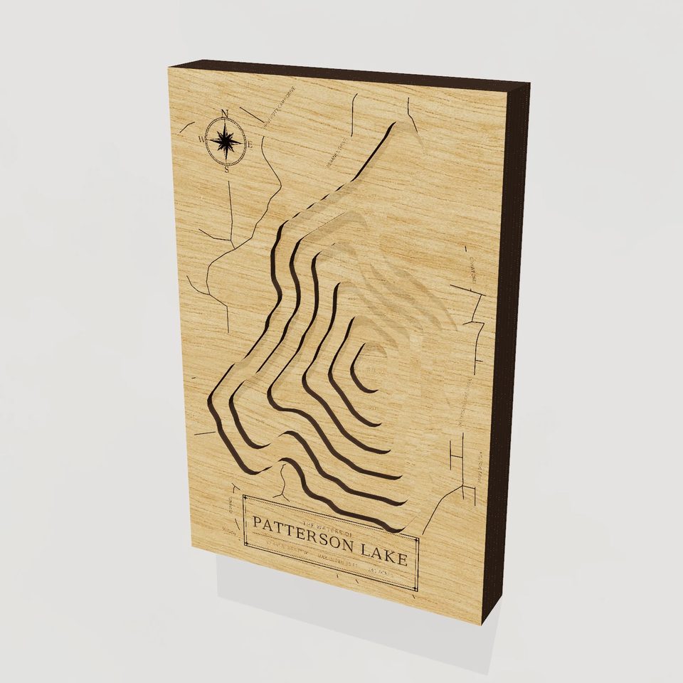 Patterson Lake 3D wood map, hero view