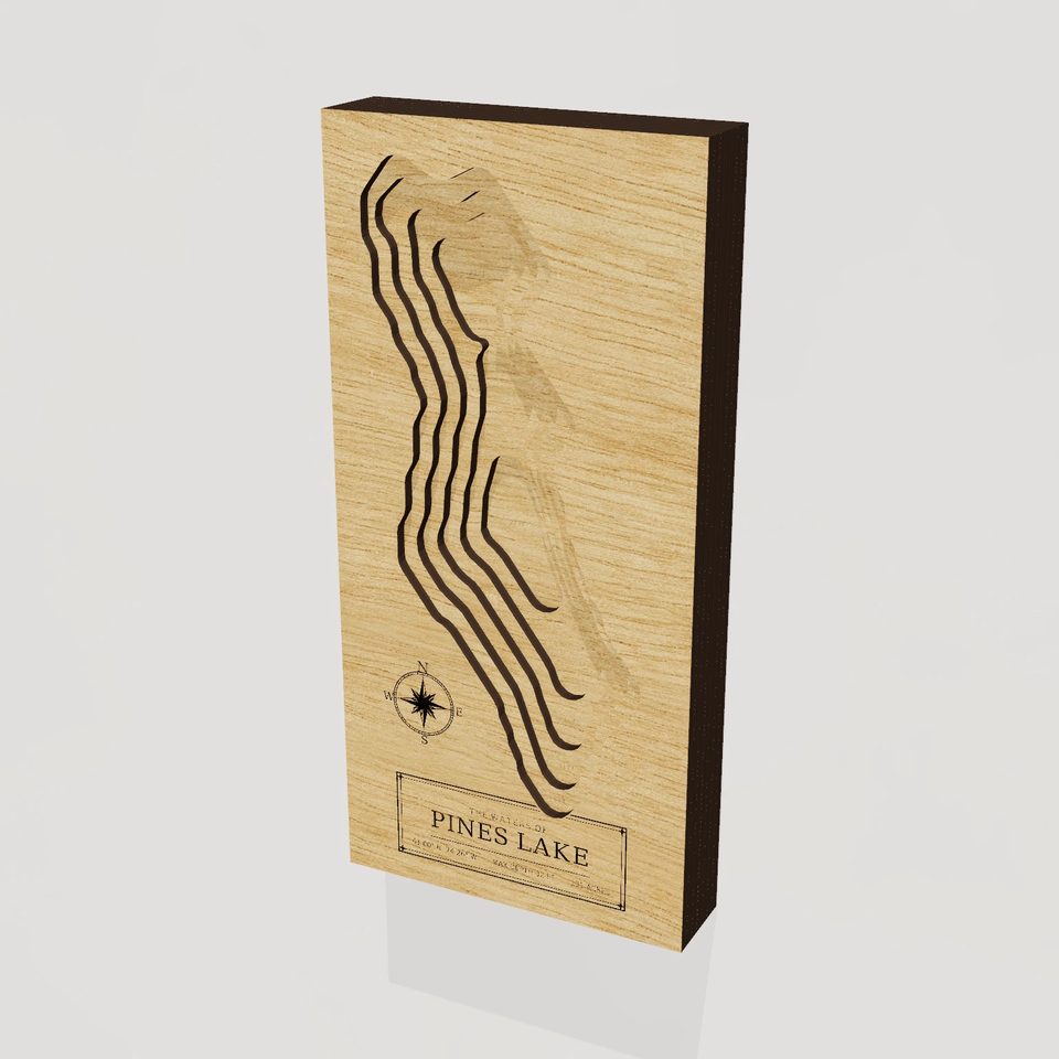 Pines Lake 3D wood map, hero view