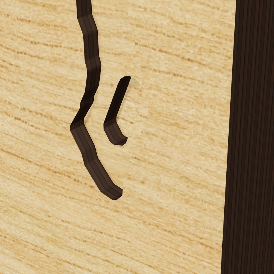 Pleasant Hill Lake 3D wood map, detail view