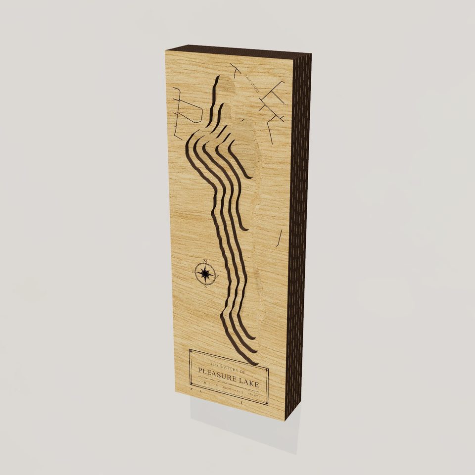 Pleasure Lake 3D wood map, hero view