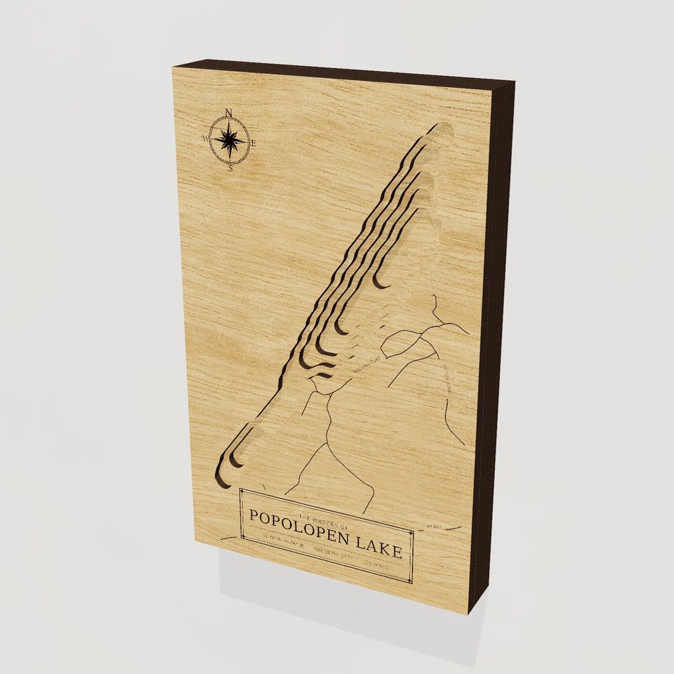 Popolopen Lake 3D wood map, hero view