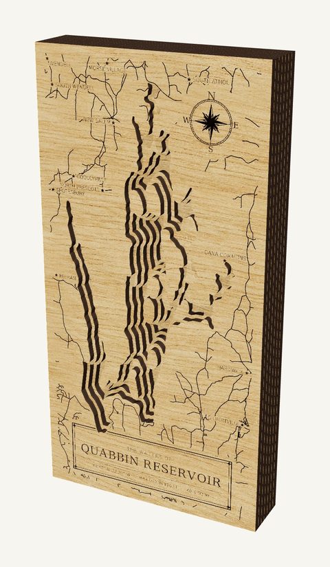 Quabbin Reservoir wood map