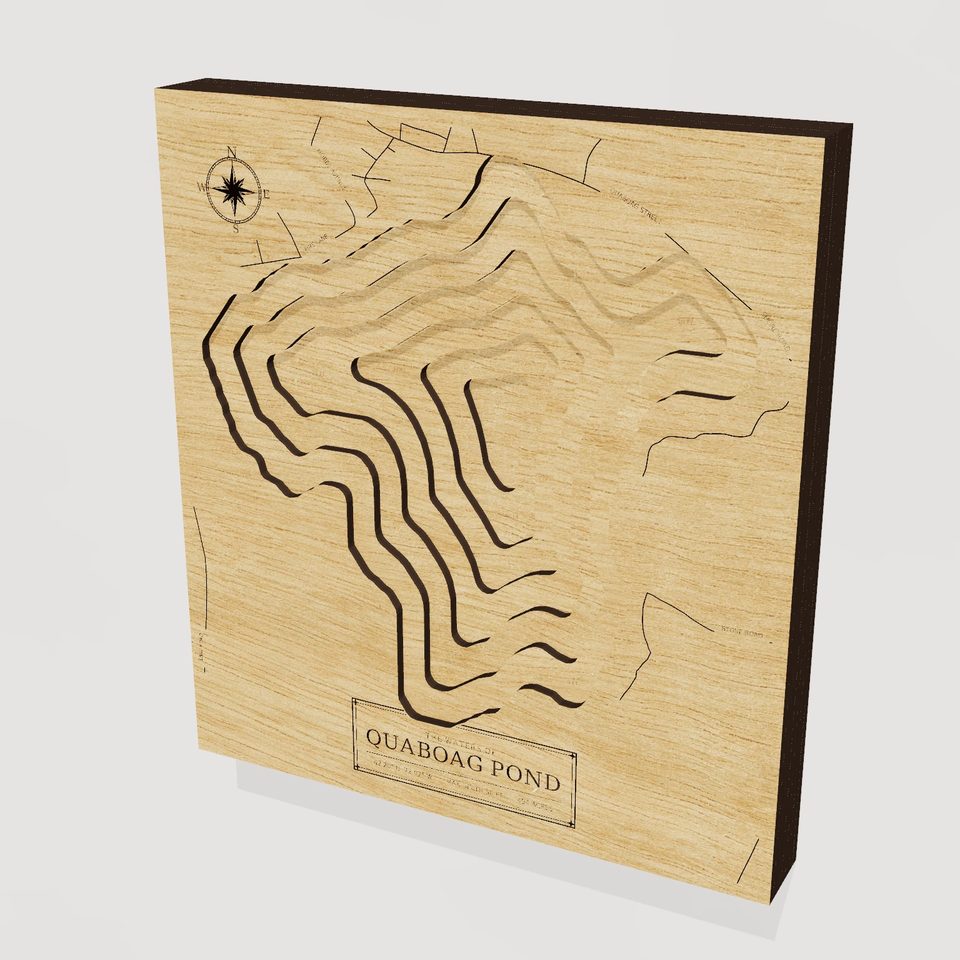 Quaboag Pond 3D wood map, hero view