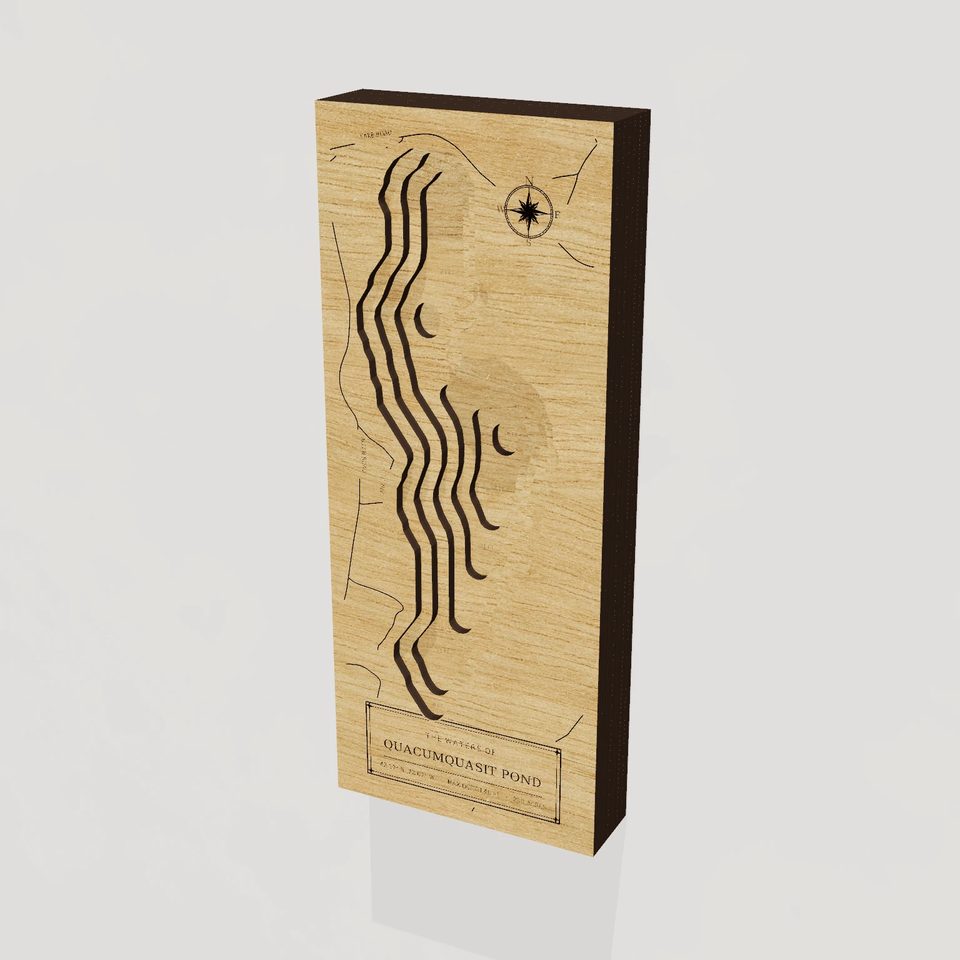 Quacumquasit Pond 3D wood map, hero view