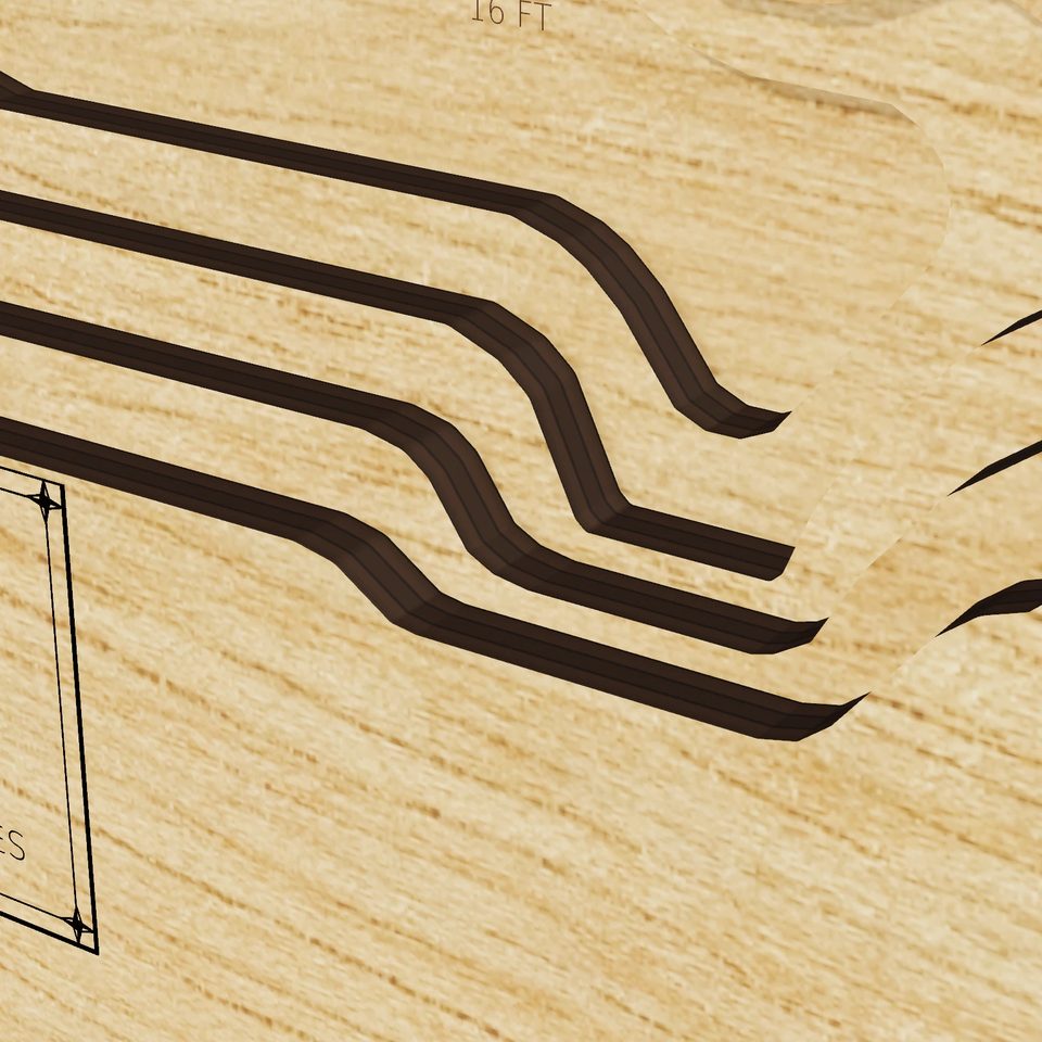 Quail Lake 3D wood map, detail view