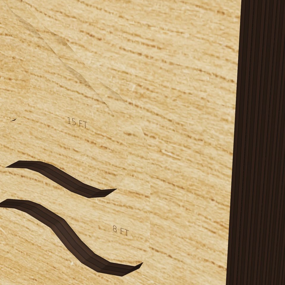 Ramapo Lake 3D wood map, detail view