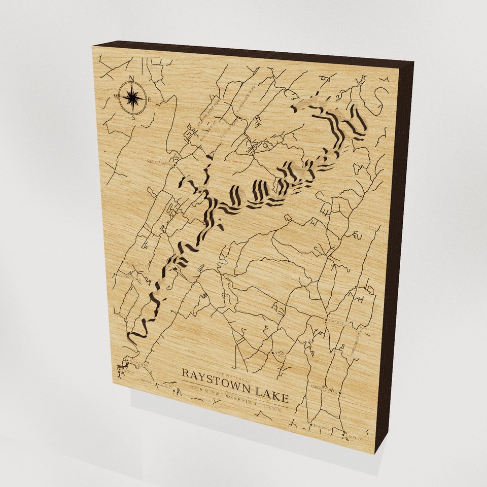 Raystown Lake 3D wood map, hero view