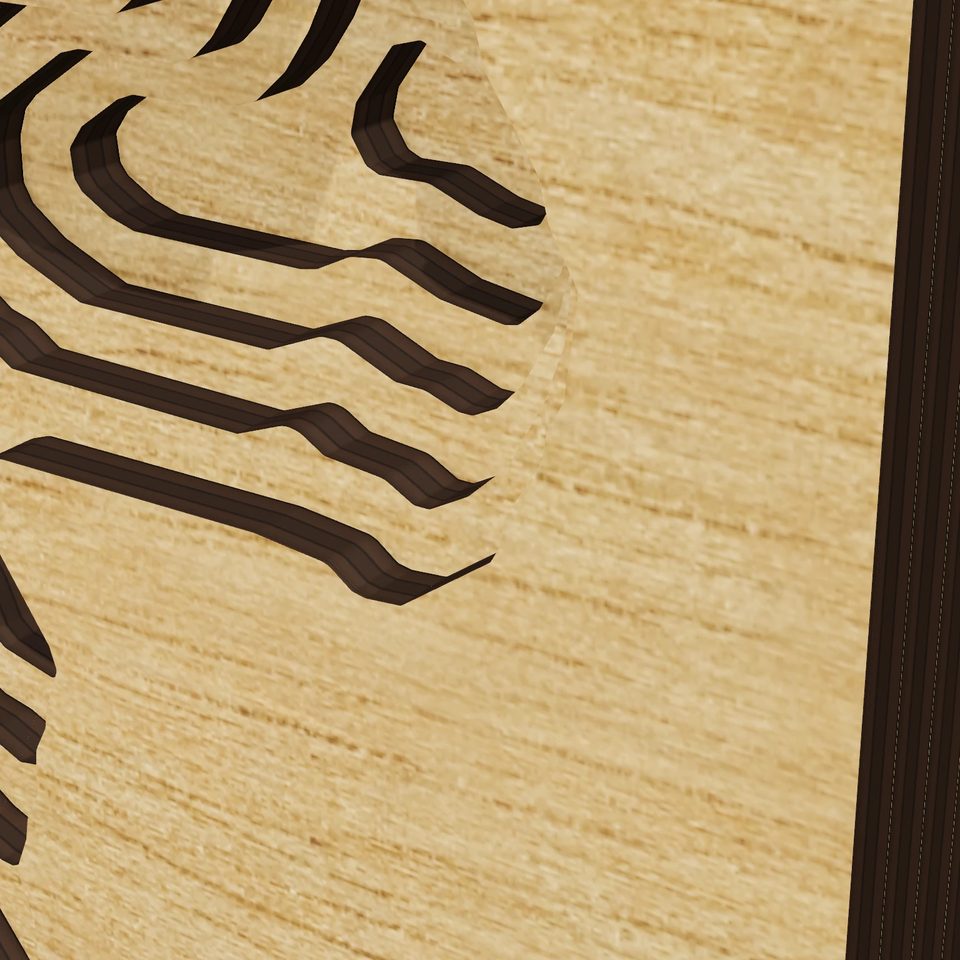 Reservoir Pond 3D wood map, detail view