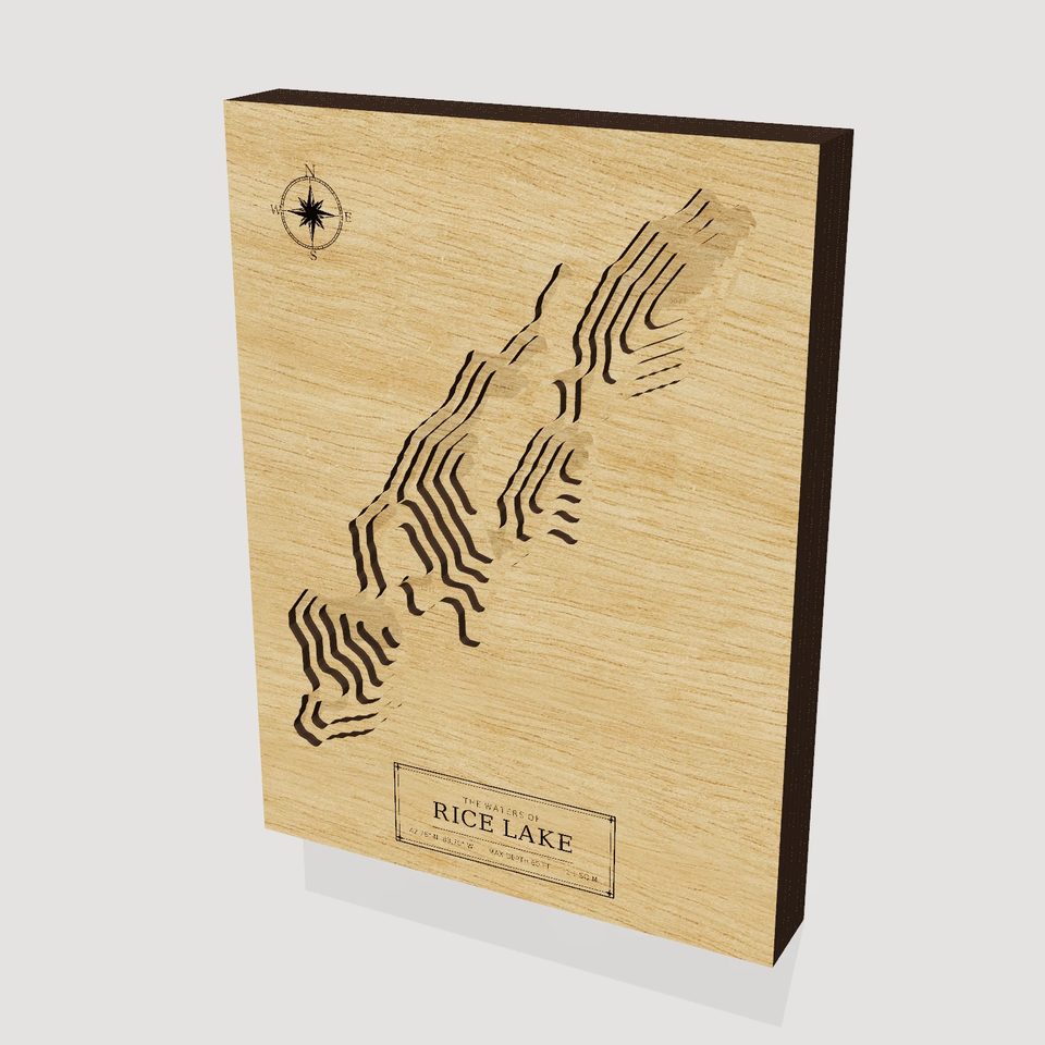 Rice Lake 3D wood map, hero view