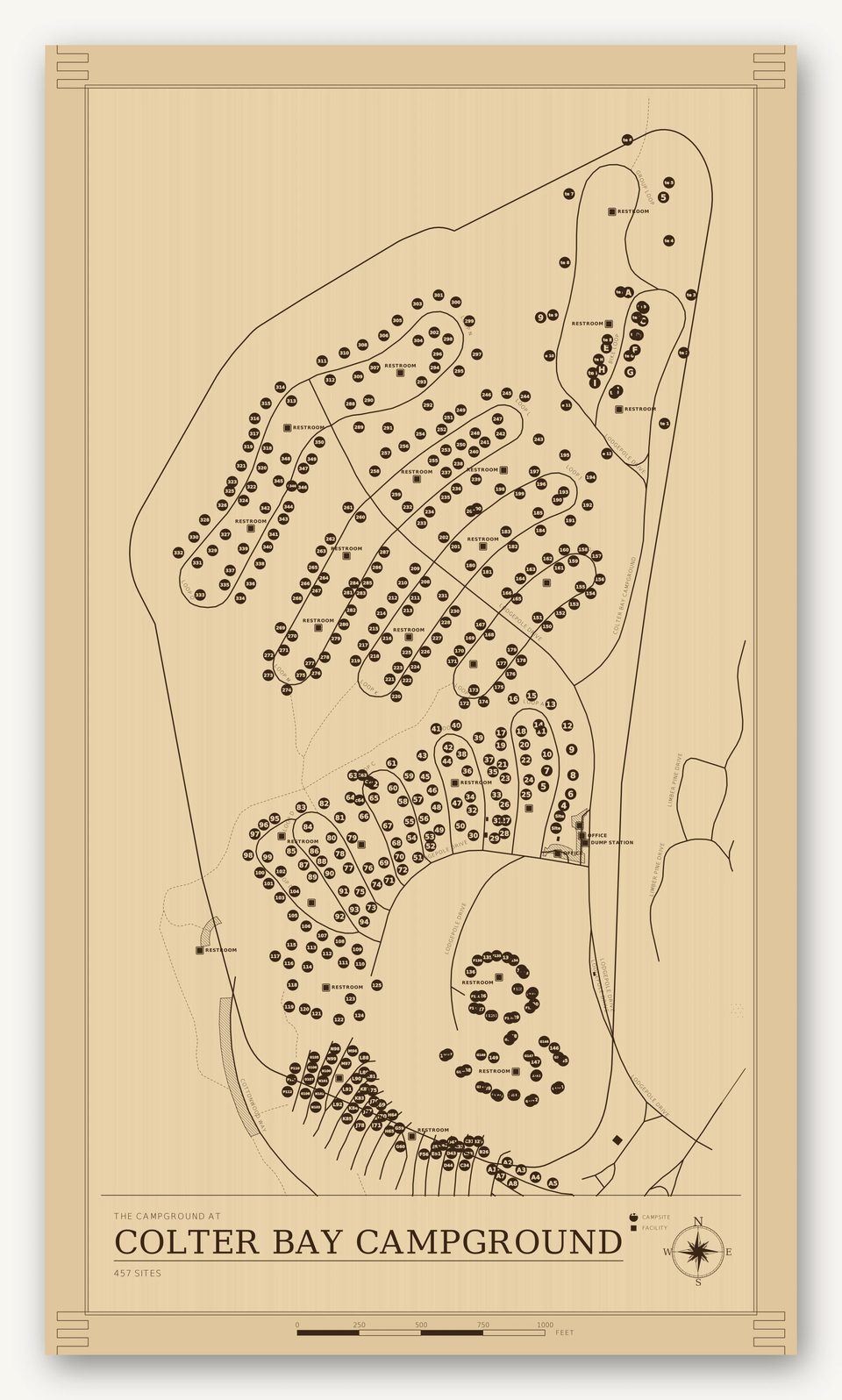 Colter Bay Campground map, card view