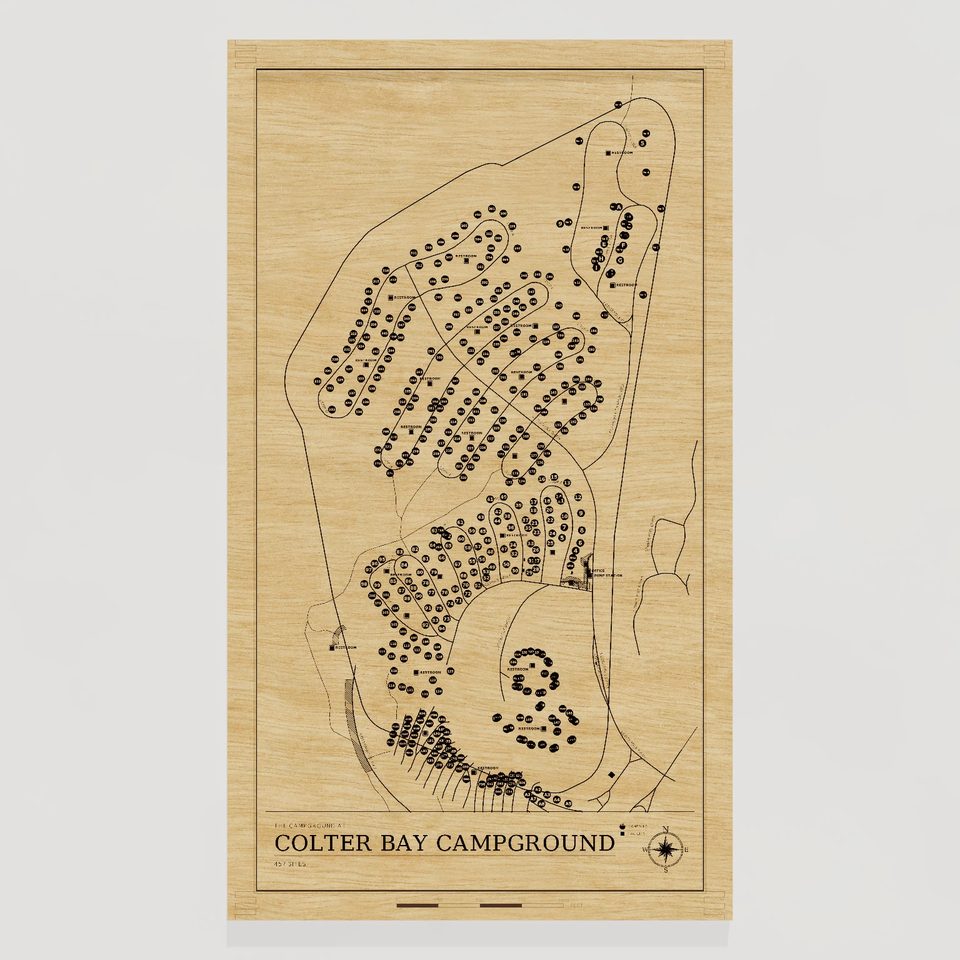 Colter Bay Campground map, front view