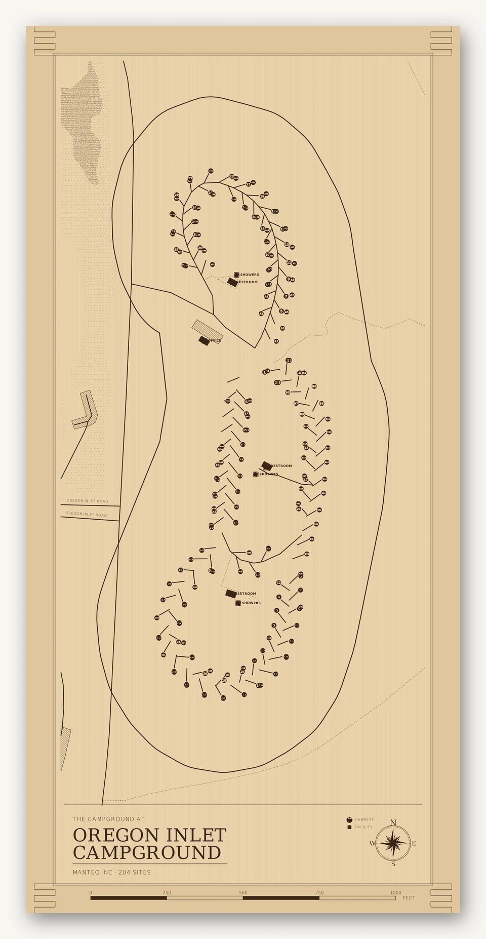 Oregon Inlet Campground map, card view