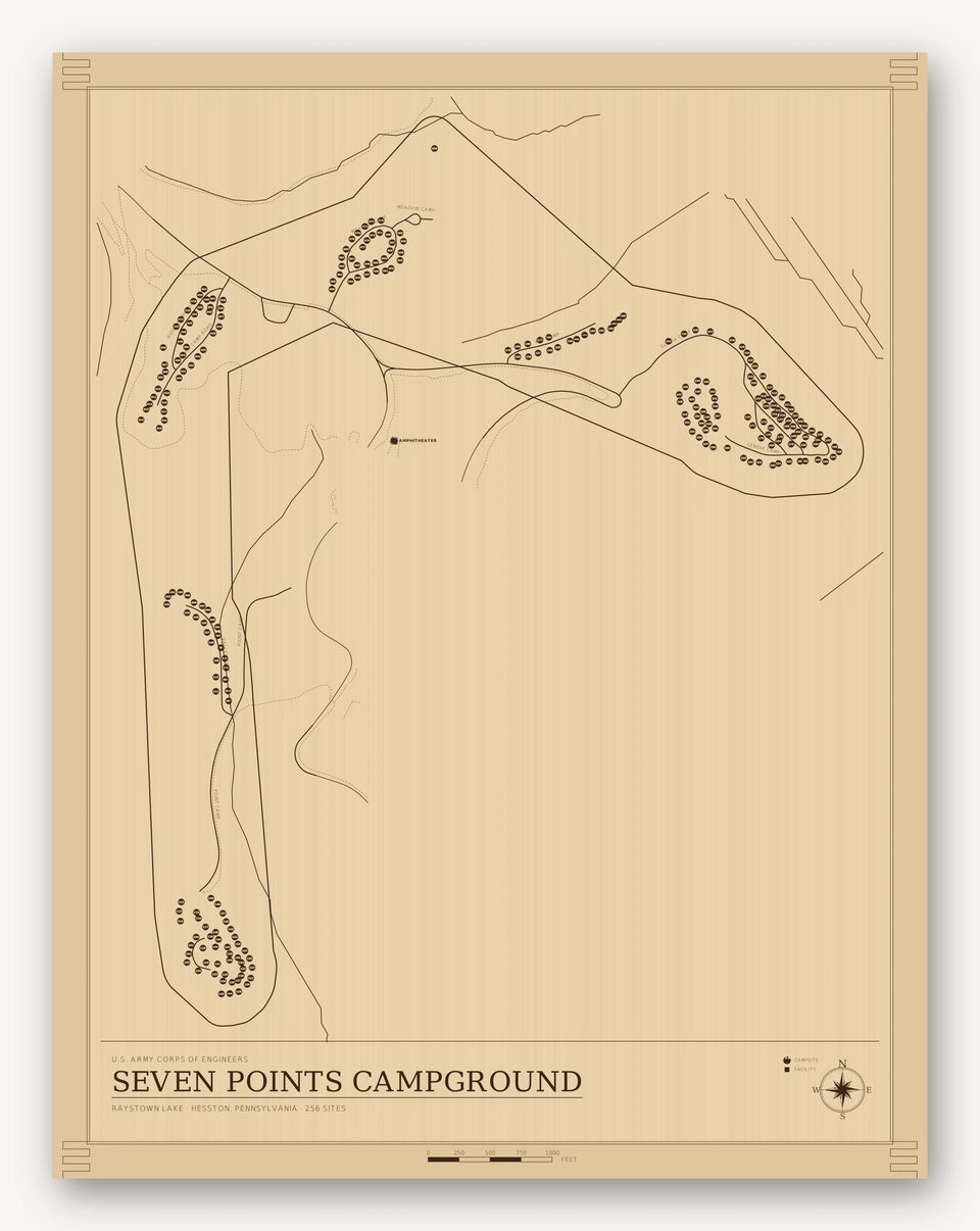 Seven Points Campground map, card view