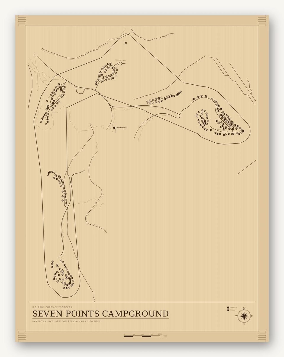 Seven Points Campground map, card view