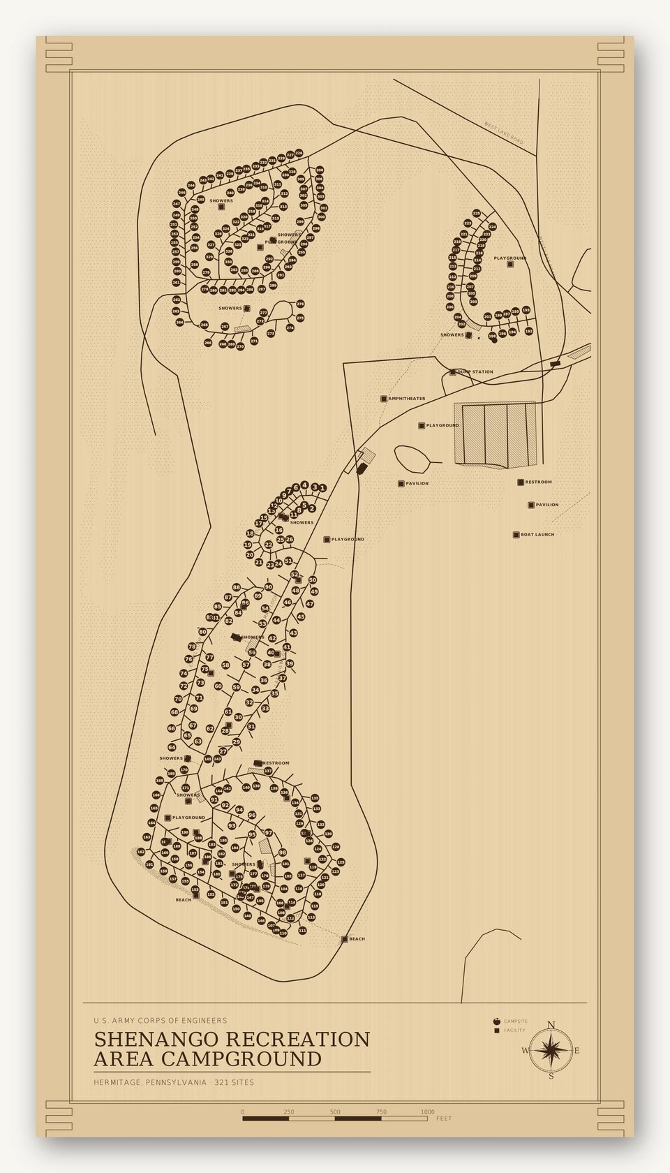 Shenango Recreation Area Campground map, card view