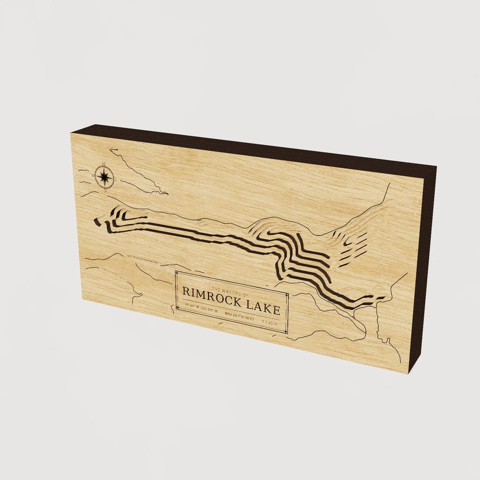 Rimrock Lake 3D wood map, hero view