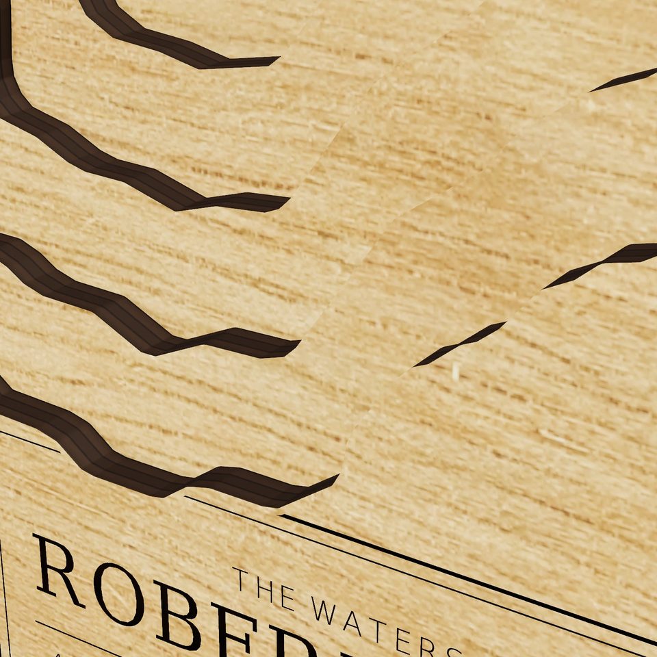 Roberds Lake 3D wood map, detail view
