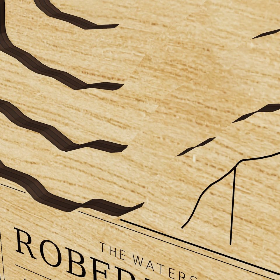 Roberds Lake 3D wood map, detail view